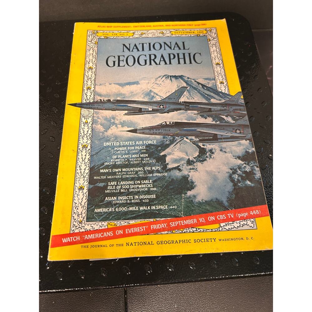 vintage National Geographic Magazine from September 1965, Volume 128, Number 3.